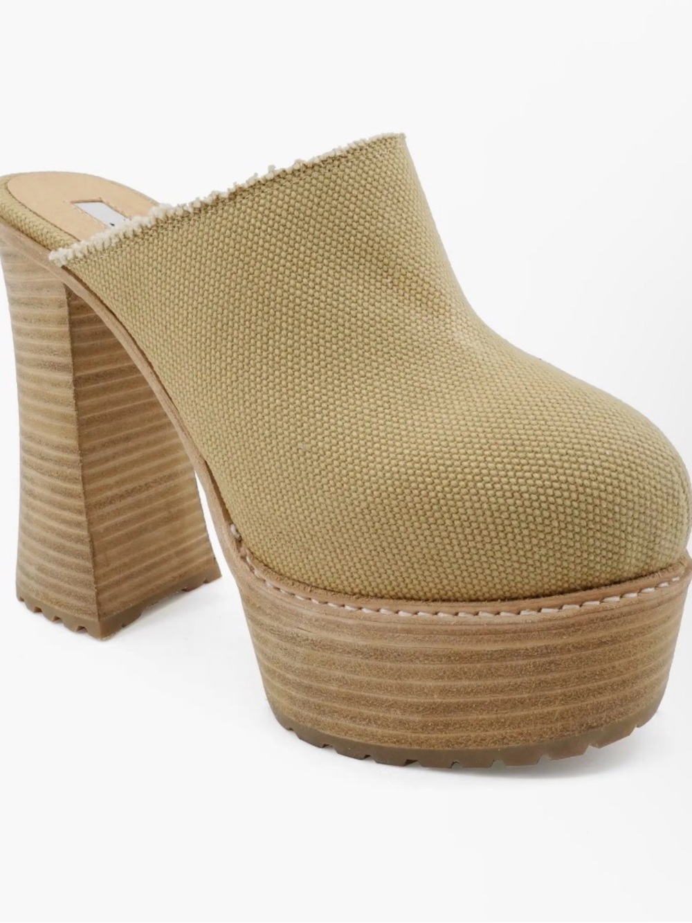 Zigi Fina Platform Clog Women’s Tan Canvas Platform Mule - 9